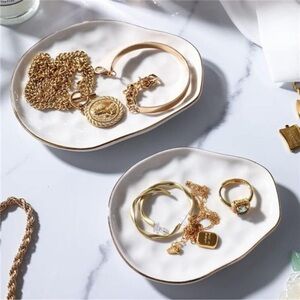 Jewelry Dish Set of 2, Large Jewelry Tray for More Jewelry Ring Dish